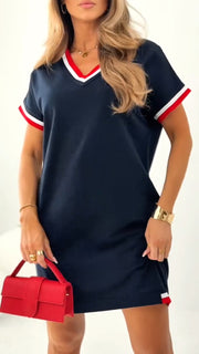 Robe décontractée pour femme avec bord contrasté