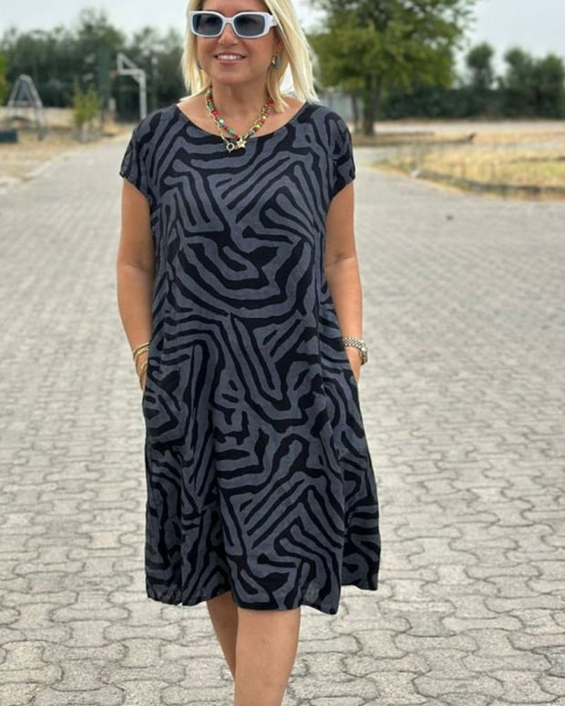 Nelia™ | Robe d’été à col rond et joli imprimé