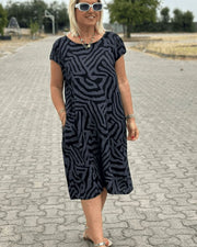 Nelia™ | Robe d’été à col rond et joli imprimé