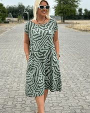 Nelia™ | Robe d’été à col rond et joli imprimé
