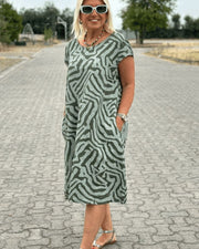 Nelia™ | Robe d’été à col rond et joli imprimé