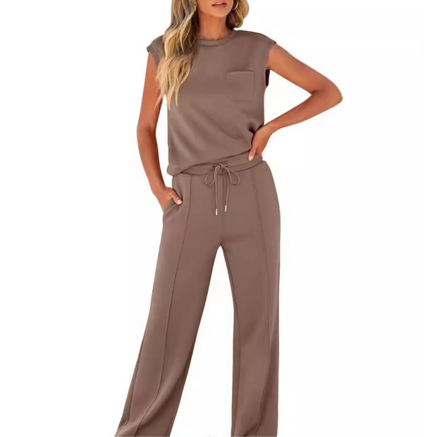 Kamila | Top sans manches et pantalon avec cordon à la taille