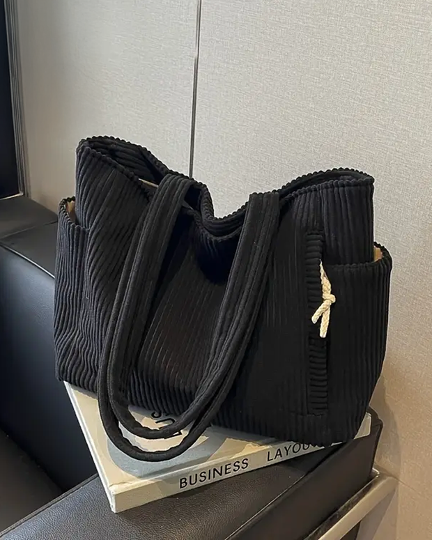 Tilda | Sac Tote côtelé avec détail cordon