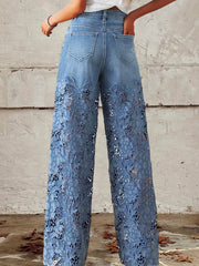 Luna | Jean en denim avec dentelle