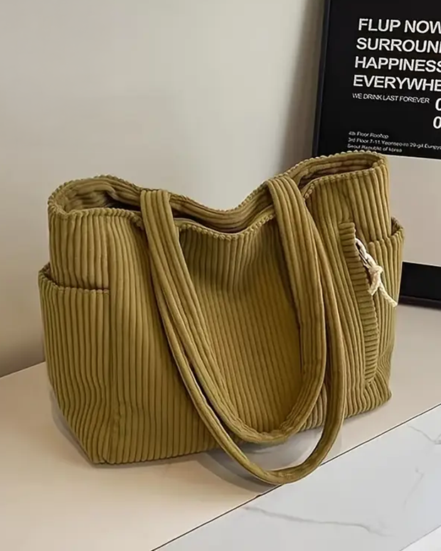 Tilda | Sac Tote côtelé avec détail cordon