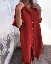 SANSA | ROBE CHEMISE DÉCONTRACTÉE STYLE IBIZA LONGUEUR GENOU