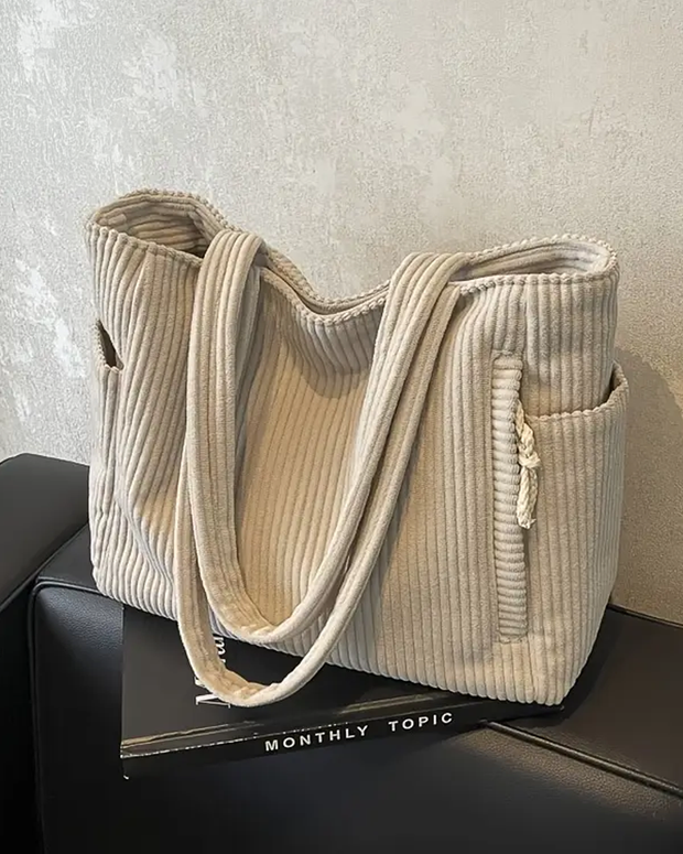 Tilda | Sac Tote côtelé avec détail cordon