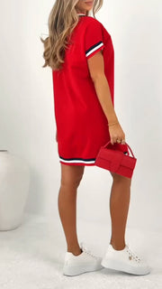 Robe décontractée pour femme avec bord contrasté