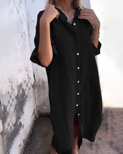 SANSA | ROBE CHEMISE DÉCONTRACTÉE STYLE IBIZA LONGUEUR GENOU