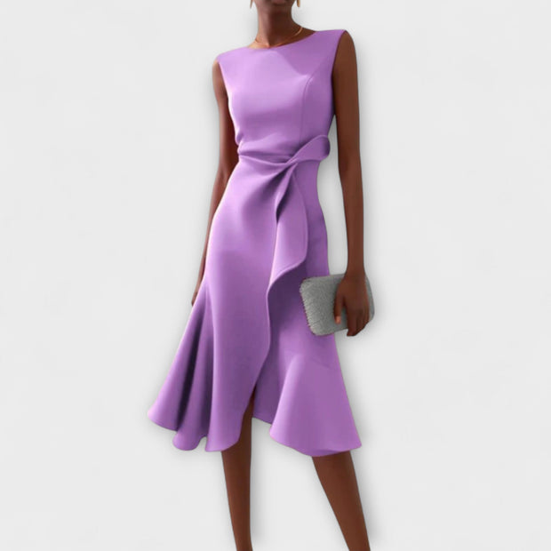 JULIETTE | ROBE MIDI ASYMÉTRIQUE DRAPÉE