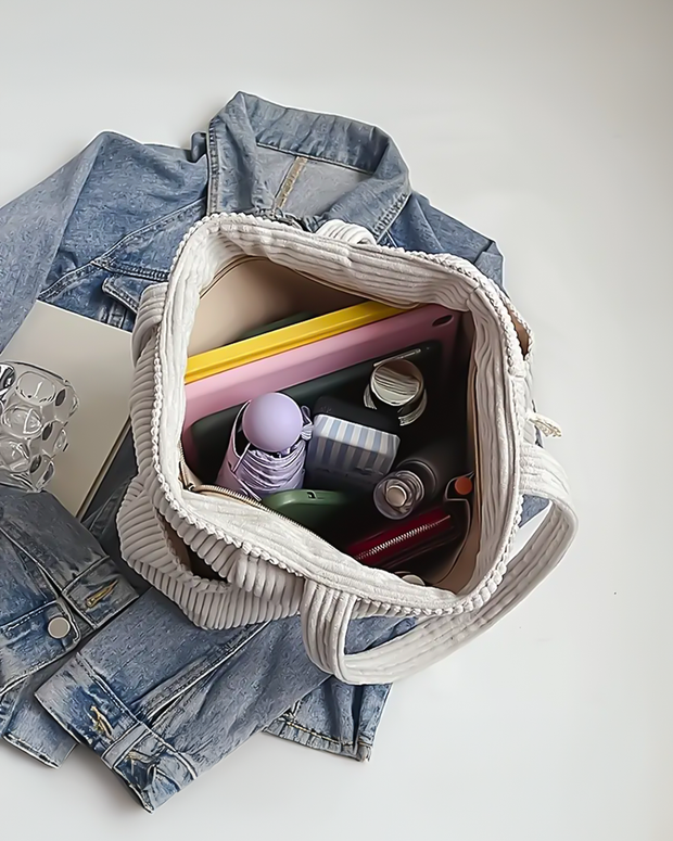 Tilda | Sac Tote côtelé avec détail cordon