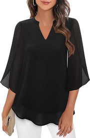 Petra | Blouse en chiffon coupe A