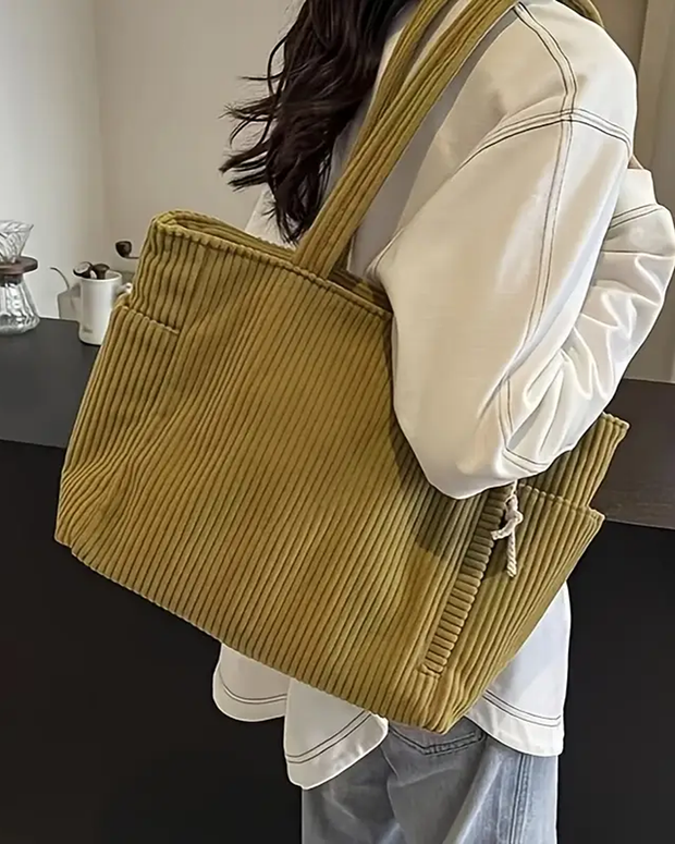 Tilda | Sac Tote côtelé avec détail cordon