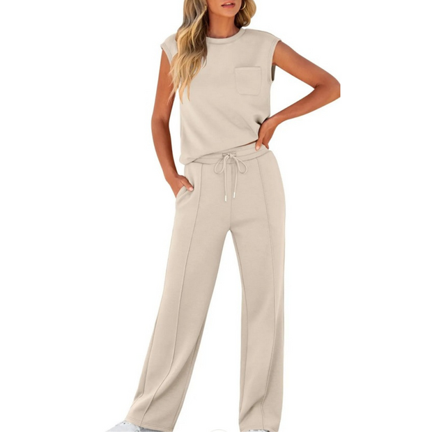 Kamila | Top sans manches et pantalon avec cordon à la taille