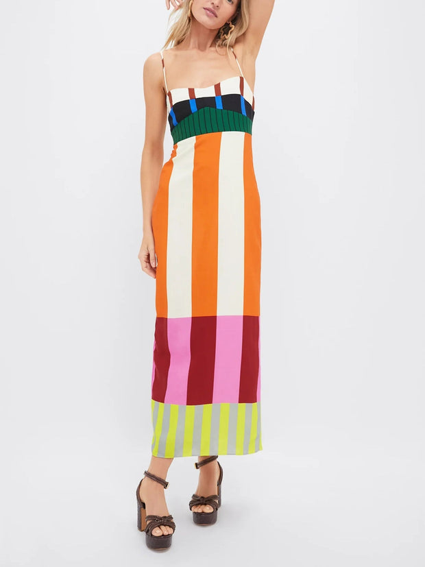 Paloma | Maxi Robe Colorée à Rayures