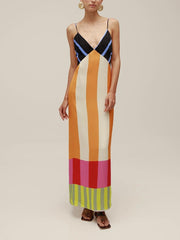 Paloma | Maxi Robe Colorée à Rayures