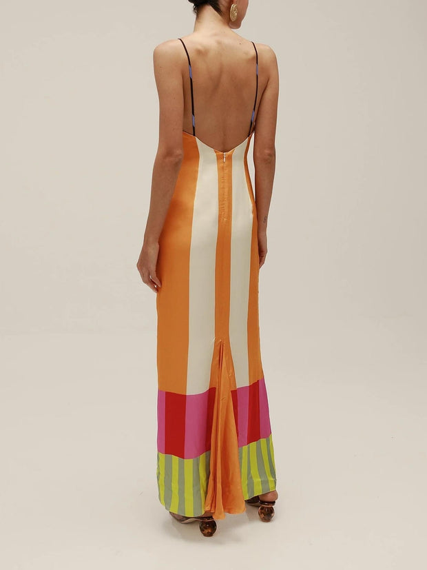 Paloma | Maxi Robe Colorée à Rayures