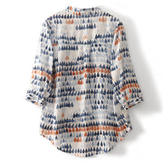 Alessandra | Blouse Décontractée en Chiffon Imprimé avec Col en V