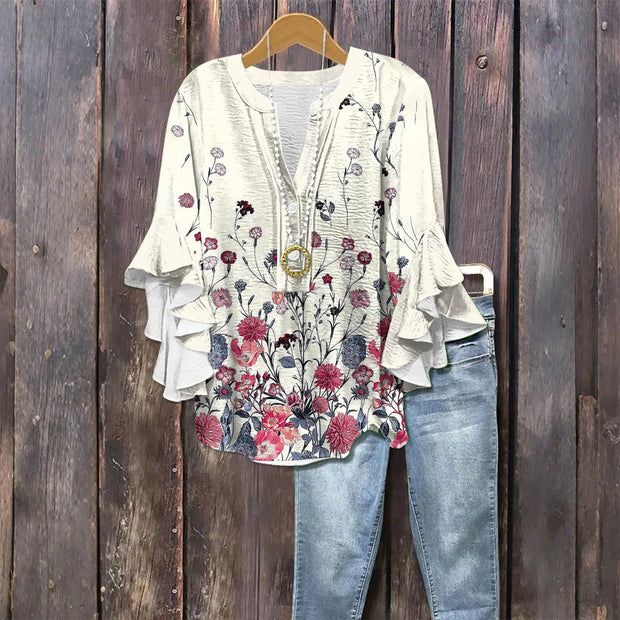 Blouse d’été « Jour de Marché » – Élégante & Légère