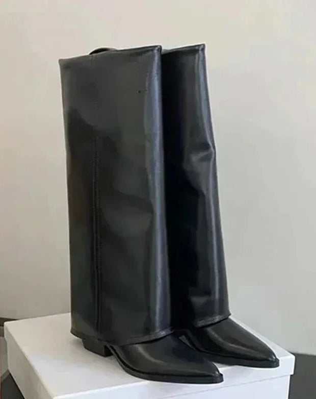 Xara | Bottes hautes noires à talons fins