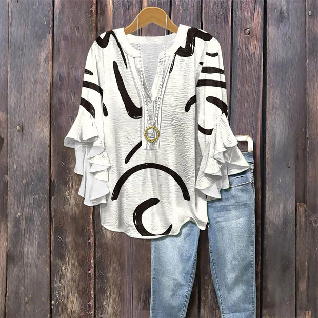 Blouse d’été « Jour de Marché » – Élégante & Légère
