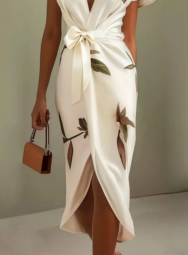 Clara | Élégante robe satinée blanche