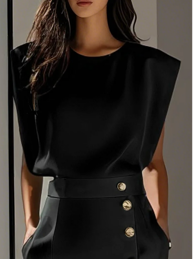 NOMI™ | Robe avec Boutons Dorés et Fente Latérale