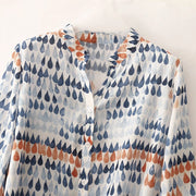 Alessandra | Blouse Décontractée en Chiffon Imprimé avec Col en V