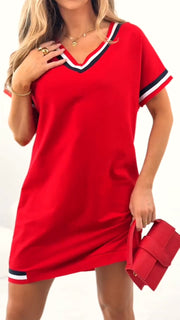 Robe décontractée pour femme avec bord contrasté