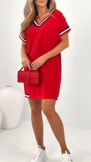 Robe décontractée pour femme avec bord contrasté