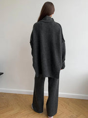 Agathe | Ensemble en Maille Col Roulé et Pantalon Uni