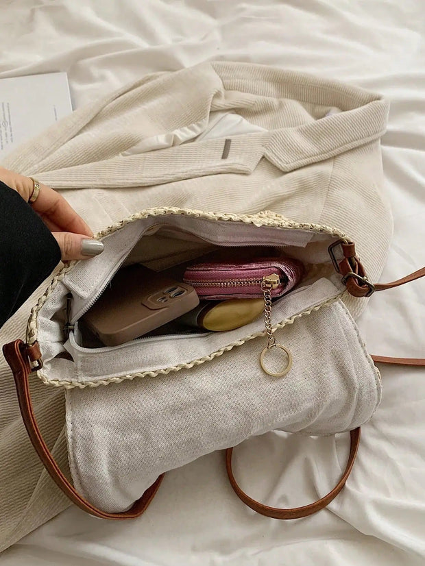 Sac bandoulière en paille