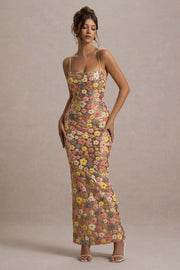 SELVIANA | Robe Longue à Paillettes Florales