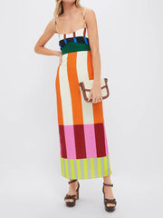 Paloma | Maxi Robe Colorée à Rayures